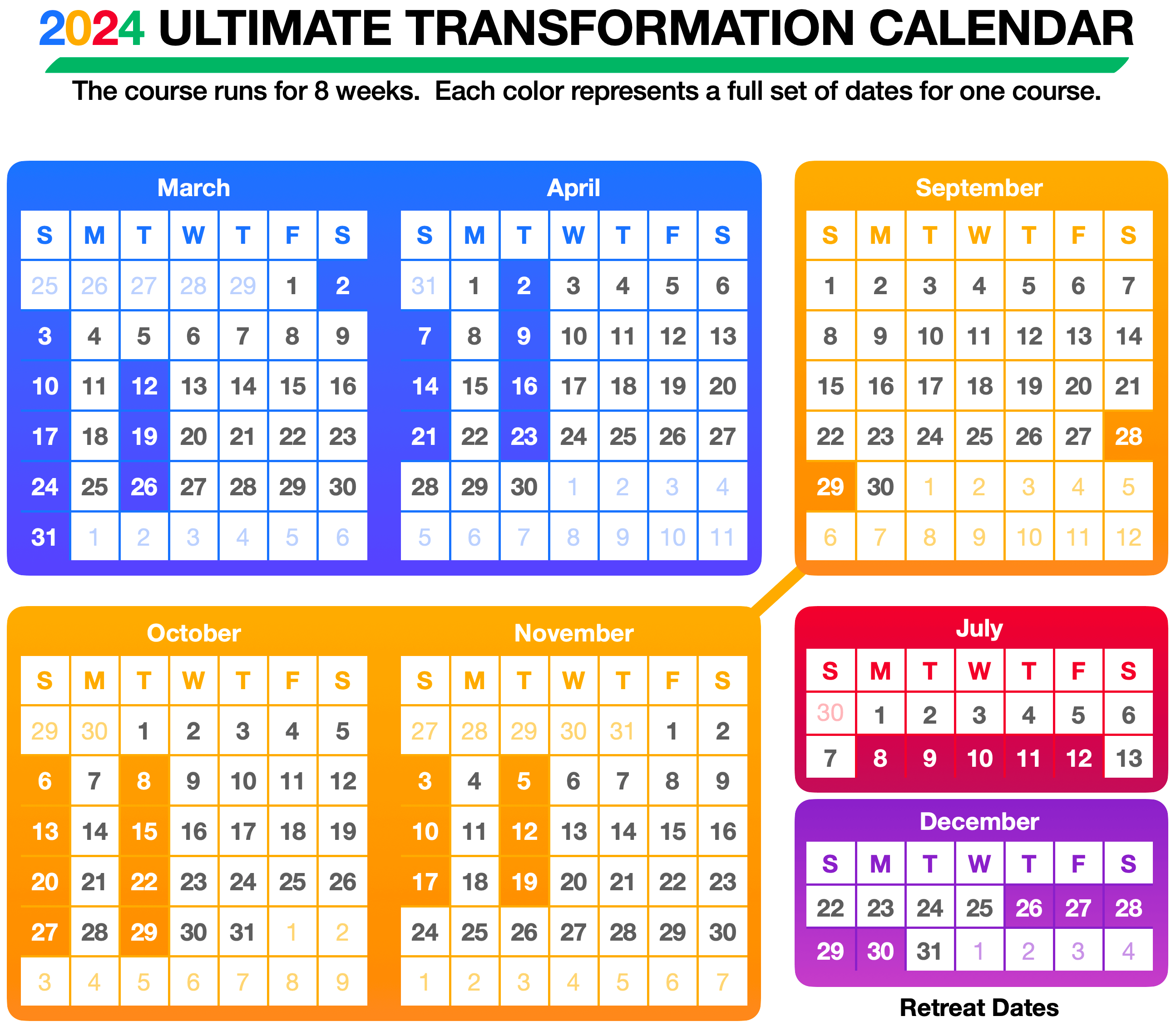 2024 Ultimate Transformation Calendar